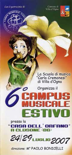 locandina del 5 Campus Musicale Estivo