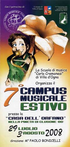 locandina del 5 Campus Musicale Estivo